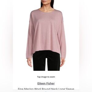 Fine Merino Wool Round Neck Long Sleeve Sweater EILEEN FISHER  XL